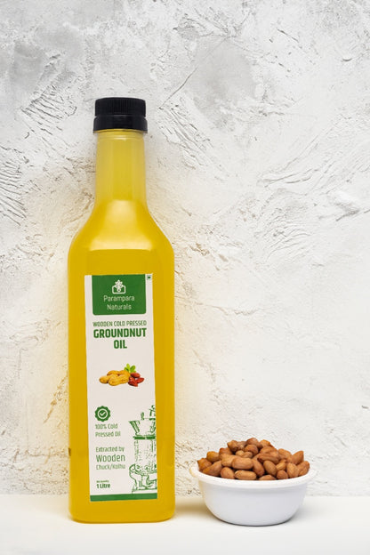 Wood Pressed Groundnut Oil (मूंगफल्ली / शेंगदाणा तेल)